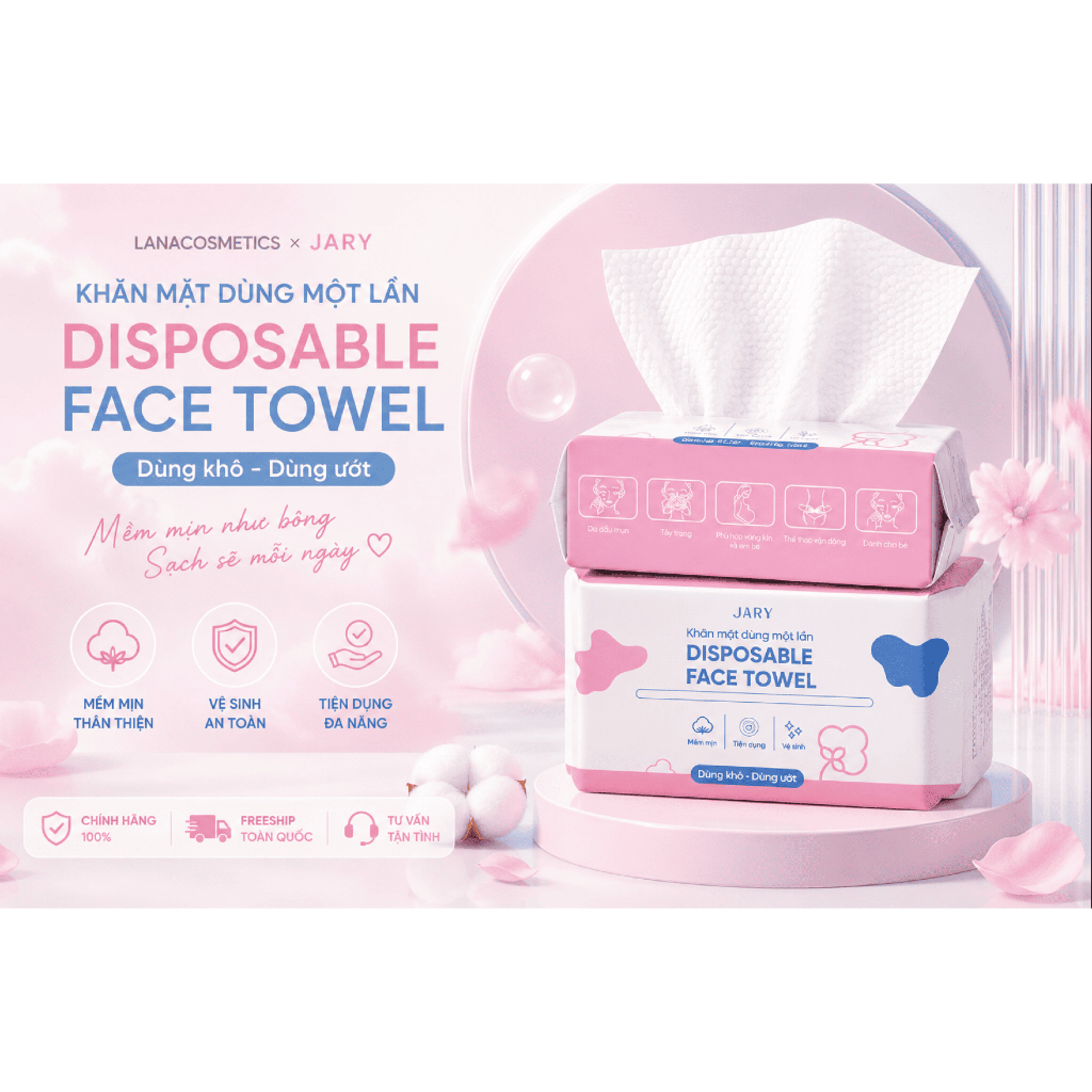 Khăn mặt Jary Disposable Face Towel - 50 miếng