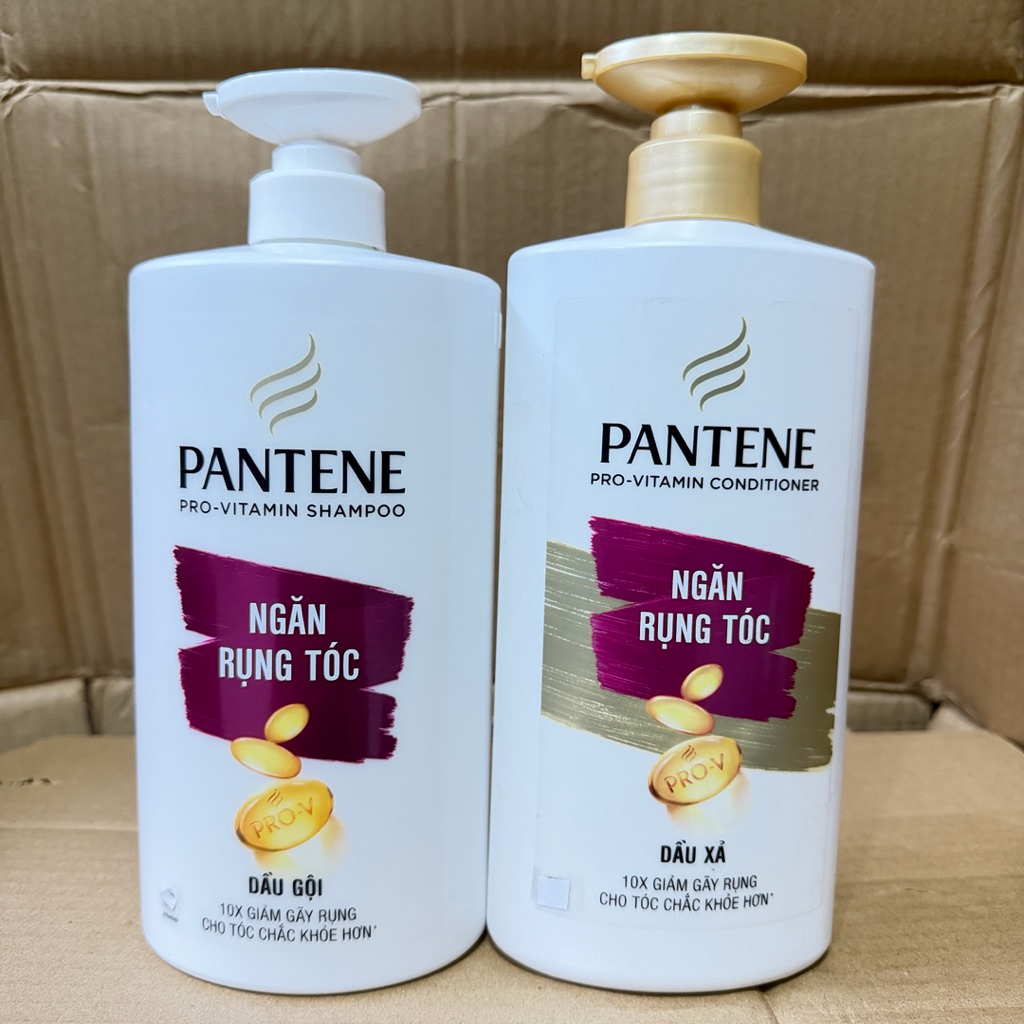 Dầu gội Và Dầu Xả dưỡng chất ngăn rụng tóc Việt Nam Pantene chai 900g Và Xả 650g(mầu đỏ)