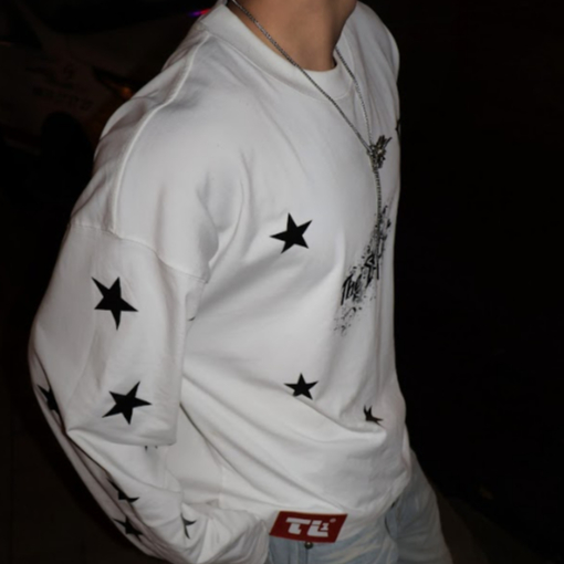 "THE LIGHT ANGEL & STAR" T-Shirt Long Sleeve Overboxy 280gsm Cotton 2 Chiều Trắng In Full Chame | BigBuy360 - bigbuy360.vn