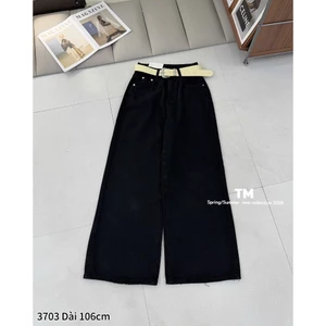 Quần Jeans Nữ Dáng Suông Dài 106cm Tặng Kèm Đai Basic Dễ Phối #3703
