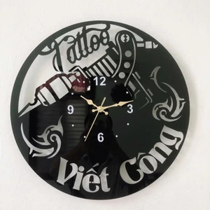 Đồng Hồ Treo Tường Tattoo Art Cao Cấp – Decor Tiệm Xăm, Studio Cực Chất Abatsu