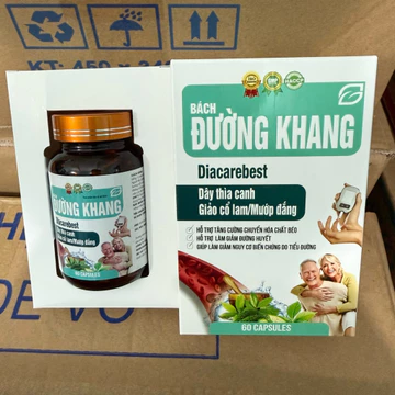 60 Viên uống Hạ đường huyết Bách Đường Khang DIACAREBEST Dây thìa canh - Giảo cổ lam - Mướp đắng giúp giảm đường huyết