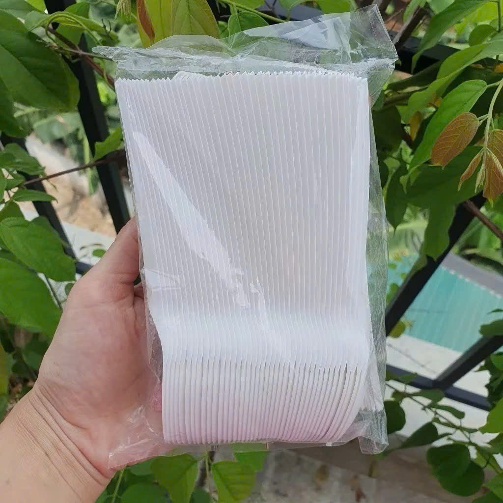 Túi 50/100 Thìa Nhựa/ Muỗng Nhựa Dùng 1 Lần - Thìa Dài 15- 20cm dùng cốc cao đủ màu