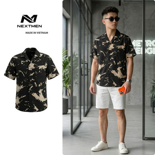 Áo sơ mi nam họa tiết loang form rộng chất mát phong cách Hàn Quốc đi biển đi chơi SM76