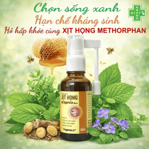Dung dịch xịt họng keo ong Methorphan Bee giúp giảm viêm họng, rát họng và ho an toàn, hiệu quả cho cả nhà (Chai 30ml)