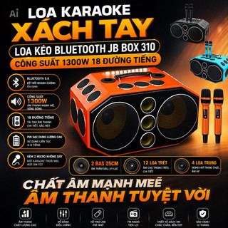 Loa Karaoke Xách Tay, Loa Kéo Bluetooth JB Box 310 Công Suất 1300w 18 Đường Tiếng, Chất Âm Mạnh Mẽ Âm Thanh Tuyệt Vời