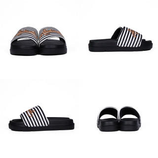 [FULL BOX] Dép Quai Ngang Hadoo Nam và Nữ, chất liệu denim sọc - Đế 5cm tăng chiều cao, quai mềm