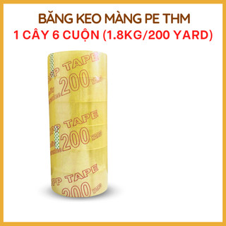 Băng Keo Trong 200 Yard 1.8Kg (6 Cuộn) Đủ Mét 55 Mic Băng Dính Đóng Hàng Dán Thùng Vàng Đục Độ Dính Cao Chắc Chắn THM