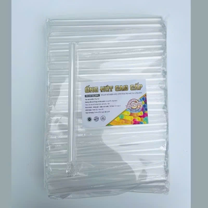Set 50 100 Ống Hút Phi 6 Phi 8 & Phi 12 Có Màng Bọc Từng Cây.  Sinh Tố, Trà Sữa, Trà Chanh, Coffee
