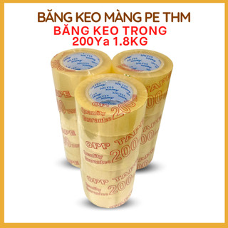 Băng Keo Trong 200 Yard 1.8Kg (6 Cuộn) Đủ Mét 55 Mic Băng Dính Đóng Hàng Dán Thùng Vàng Đục Độ Dính Cao Chắc Chắn THM