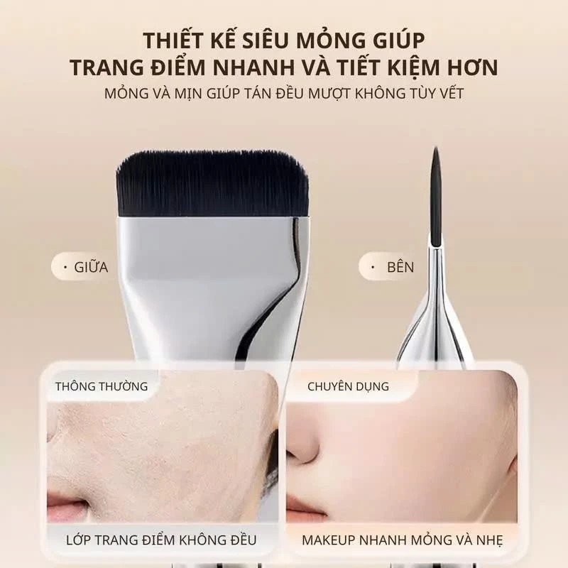 [mua 5 tặng 1] Dụng Cụ Hỗ Trợ Đánh Nền (Khay Que Trộn Kem, Cọ Dẹt Tán Nền)