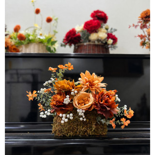 Giỏ hoa lụa sang trọng, trang trí và làm quà tặng sinh nhật, nhiều tone màu lựa chọn