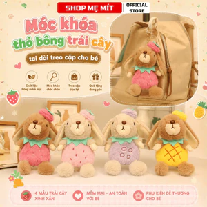 Móc Khóa Thỏ Bông Trái Cây Dễ Thương Thỏ Tai Dài Mini Treo Cặp Treo Túi Xách Gấu Nhồi Bông Quà Tặng