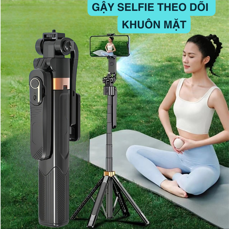 JC30 AI Gậy Chụp Ảnh 4 Chân 1M8 Tự Động Theo Người Xoay 360° Gimbal Chống Rung Tripod Livestream Bluetooth