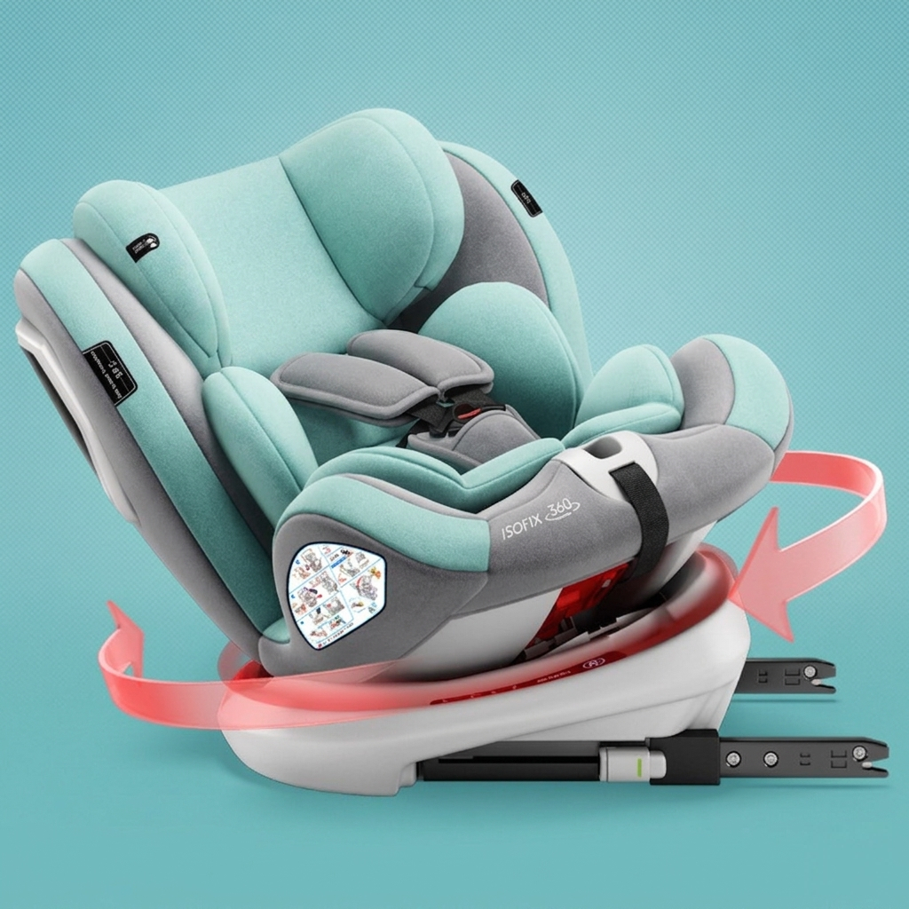 Ghế ngồi ô tô cho bé xoay 360 an toàn, tiện lợi đồng hành cùng trẻ trên mọi nẻo đường, bảo hành 36 tháng mã CS09