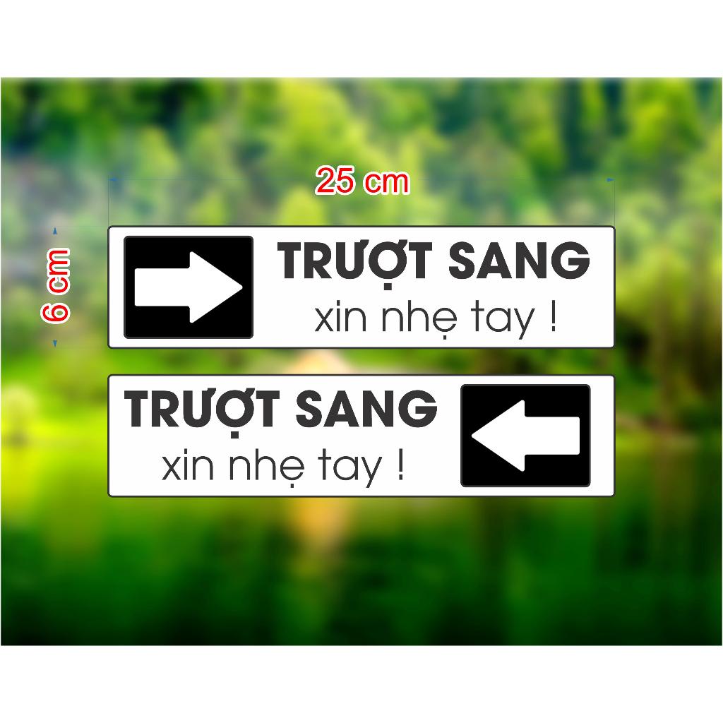 Decal Trượt Sang Trái Phải, Decal Mũi Tên Kéo Cửa Trượt, Decal Cửa Kéo Lùa Ngang
