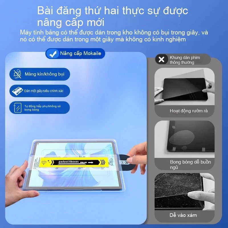 Kính Cường Lực iPad Gor x KiNGBON MA-125 Chống Mỏi Mắt - Chống Ánh Sáng Xanh Kèm Khung Tự Dán