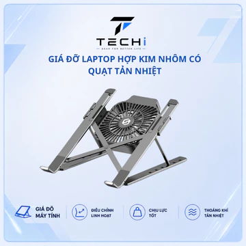 Giá đỡ laptop,đế tản nhiệt laptop gấp gọn, điều chỉnh độ cao có quạt tản nhiệt