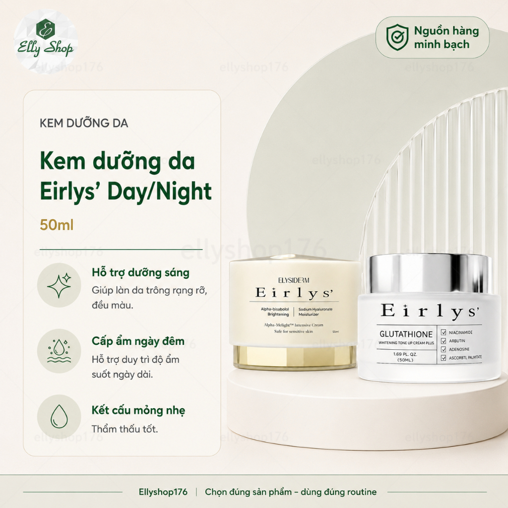 Kem dng Eirlys' Glutathione Whitening Tone Up Cream 50ml - Nng tone,  gim thm nm - Ellyshop176 | Shopee Vit Nam
