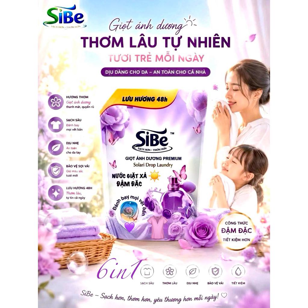 SIÊU PHẨM NƯỚC GIẶT CAO CẤP SIBE 5IN1 – HƯƠNG NƯỚC HOA QUYẾN RŨ