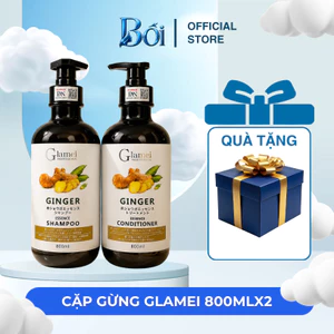 Dầu Gội Gừng Glamei 800ml Dầu Xả Gừng Glamei 800ml Combo Gội Xả Chăm Sóc Tóc Hương Thơm Dịu Nhẹ Dung Tích Lớn
