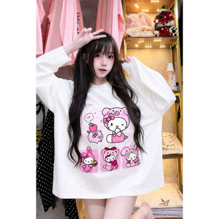 Áo thun dài tay in hình kitty heo dành cho nữ