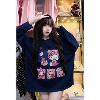 Áo thun dài tay in hình kitty heo dành cho nữ