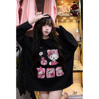 Áo thun dài tay in hình kitty heo dành cho nữ