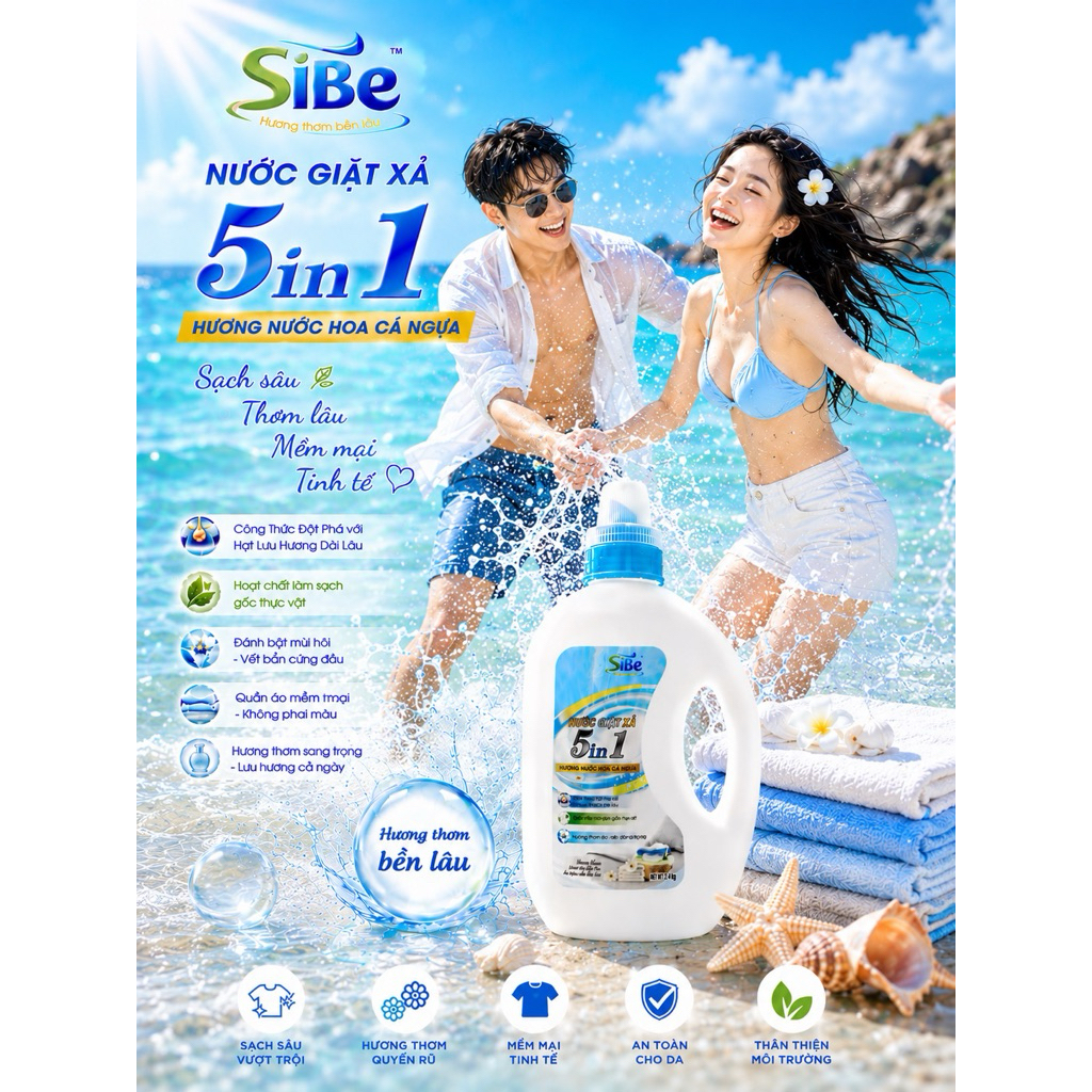SIÊU PHẨM NƯỚC GIẶT CAO CẤP SIBE 5IN1 – HƯƠNG NƯỚC HOA QUYẾN RŨ