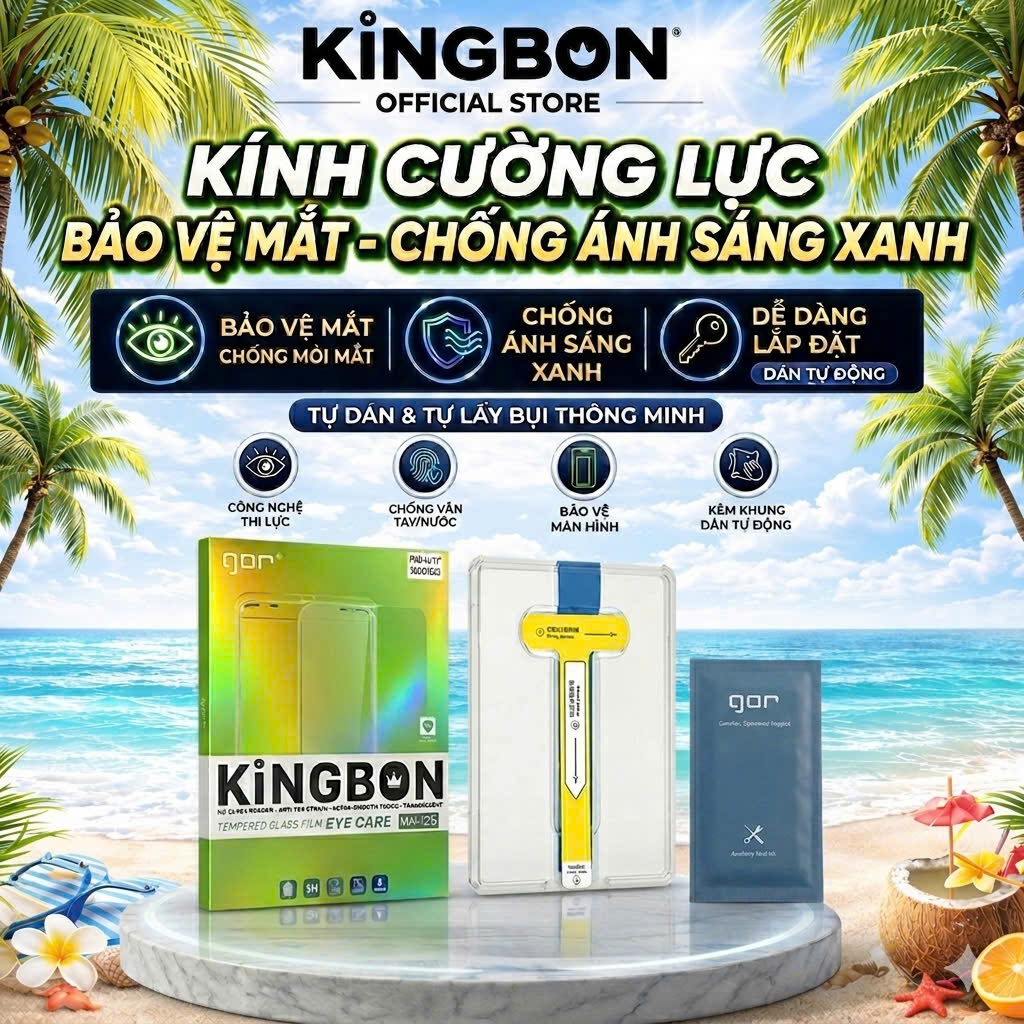 Kính Cường Lực iPad Gor x KiNGBON MA-125 Chống Mỏi Mắt - Chống Ánh Sáng Xanh Kèm Khung Tự Dán