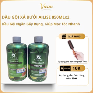 Cặp Dầu Gội Xả Bưởi AILISE GRAPEFRUIT 850ml Giảm Rụng, Kích Thích Mọc Tóc Phục Hồi Tóc