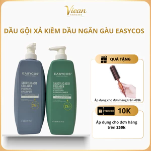 Combo Dầu Gội Xả Collagen EASYCOS 800ML Sạch Gàu Nấm, Kiềm Dầu, Dưỡng Ẩm và Phục Hồi Tóc Hư Tổn
