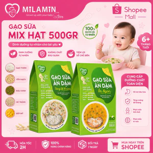 Gạo sữa ăn dặm cho bé Mămmy nấu cháo mềm mịn phù hợp hệ tiêu hóa non nớt của bé từ 6 tháng, hộp 500g