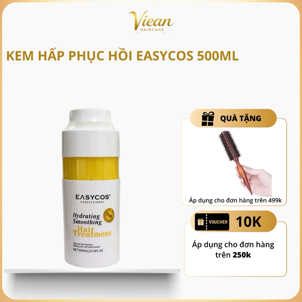 [CHÍNH HÃNG] Kem Ủ Tóc EASYCOS Keratin Thủy Phân 500ml - Phục Hồi Hư Tổn, Ngăn Gãy Rụng, Chuẩn Salon