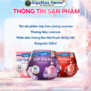 Sáp Thơm Phòng Lovenose 230g - Hương Nước Hoa Cao Cấp, Khử Mùi Toàn Diện Đến 50 Ngày | Gigamax Home