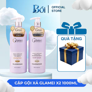 Dầu Gội Xả GLAMEI 1000ml X2 Combo Gội Xả Chăm Sóc Tóc Hỗ Trợ Làm Sạch Tóc Da Đầu, Tóc Mềm Mại
