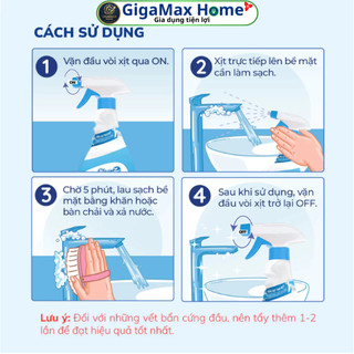 Chai Xịt Tẩy Rửa Đa Năng CleanZ 450ml – Đánh Bay Dầu Mỡ Bếp & Cặn Canxi Nhà Tắm Trong 5 Phút | GigaMax Home