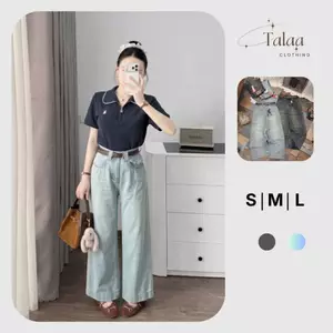 Quần Jean Nữ Xuông Nấm Ống Rộng Thời Trang Talaa Clothing TL025