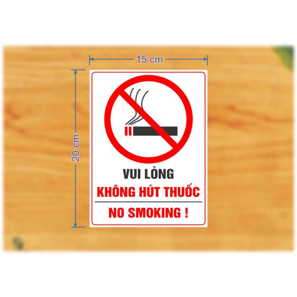 Decal Cấm Hút Thuốc, Sticker Biển Báo Không Hút Thuốc dùng cho Hàng Quán, Công Ty, Nơi Công Cộng, Chống thấm nước