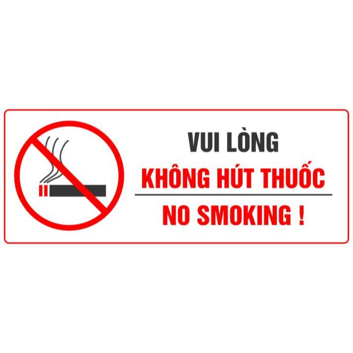 Decal Cấm Hút Thuốc, Sticker Biển Báo Không Hút Thuốc dùng cho Hàng Quán, Công Ty, Nơi Công Cộng, Chống thấm nước