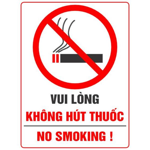 Decal Cấm Hút Thuốc, Sticker Biển Báo Không Hút Thuốc dùng cho Hàng Quán, Công Ty, Nơi Công Cộng, Chống thấm nước