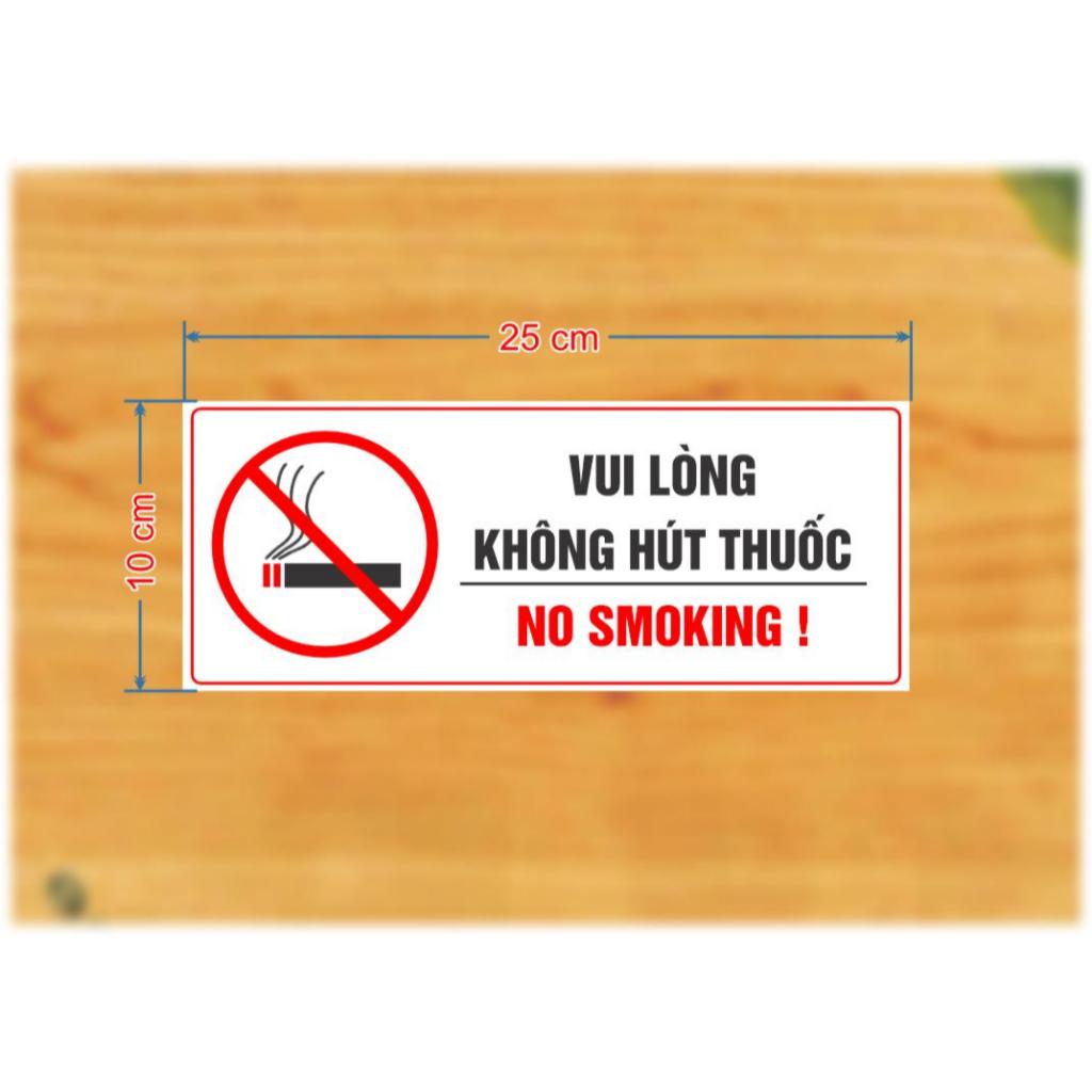 Decal Cấm Hút Thuốc, Sticker Biển Báo Không Hút Thuốc dùng cho Hàng Quán, Công Ty, Nơi Công Cộng, Chống thấm nước