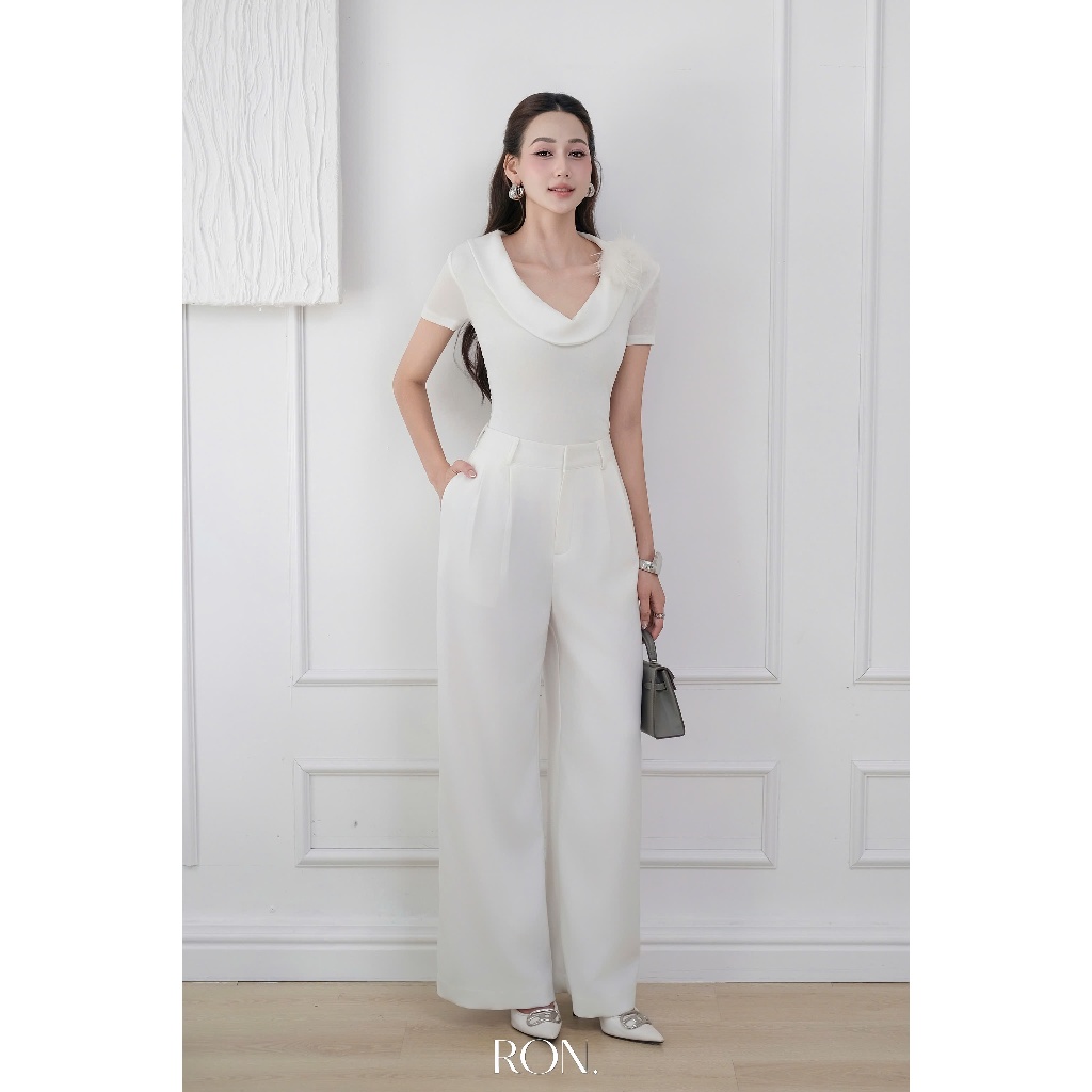 RON - Áo Cổ Đổ Áo Kiểu Nữ Thanh Lịch Dễ Phối Đồ Cao Cấp