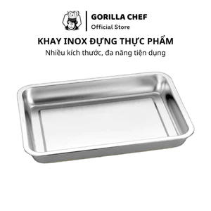 GIẢM SÂU 40% cho sản phẩm Khay inox đựng thực phẩm sâu 2cm - 4.8cm Gorilla Chef khay nhà bếp bằng inox độ dày 1mm