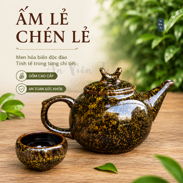 Ấm Trà Bát Tràng Men hỏa Biên - Ấm Lẻ - Chén Lẻ