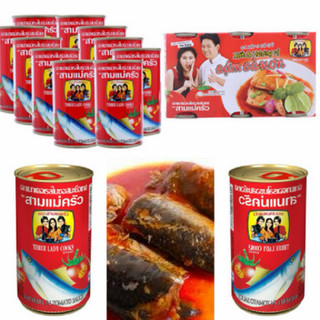 Lốc 10 cá nục sốt cà 3 cô gái 155g chuẩn Thái nắp đỏ