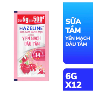 Dây Sữa Tắm Hazeline 12 Gói - Dưỡng Sáng Da Tự Nhiên - Hàng Công Ty