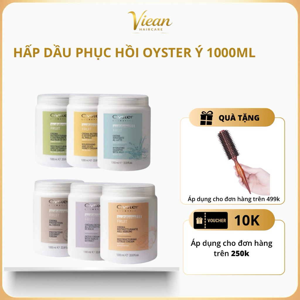 Hấp Dầu OYSTER 1000ML Chính Hãng | Dầu Hấp Phục Hồi, Dưỡng Ẩm, Chuẩn Salon Tại Nhà | Viean Haircare