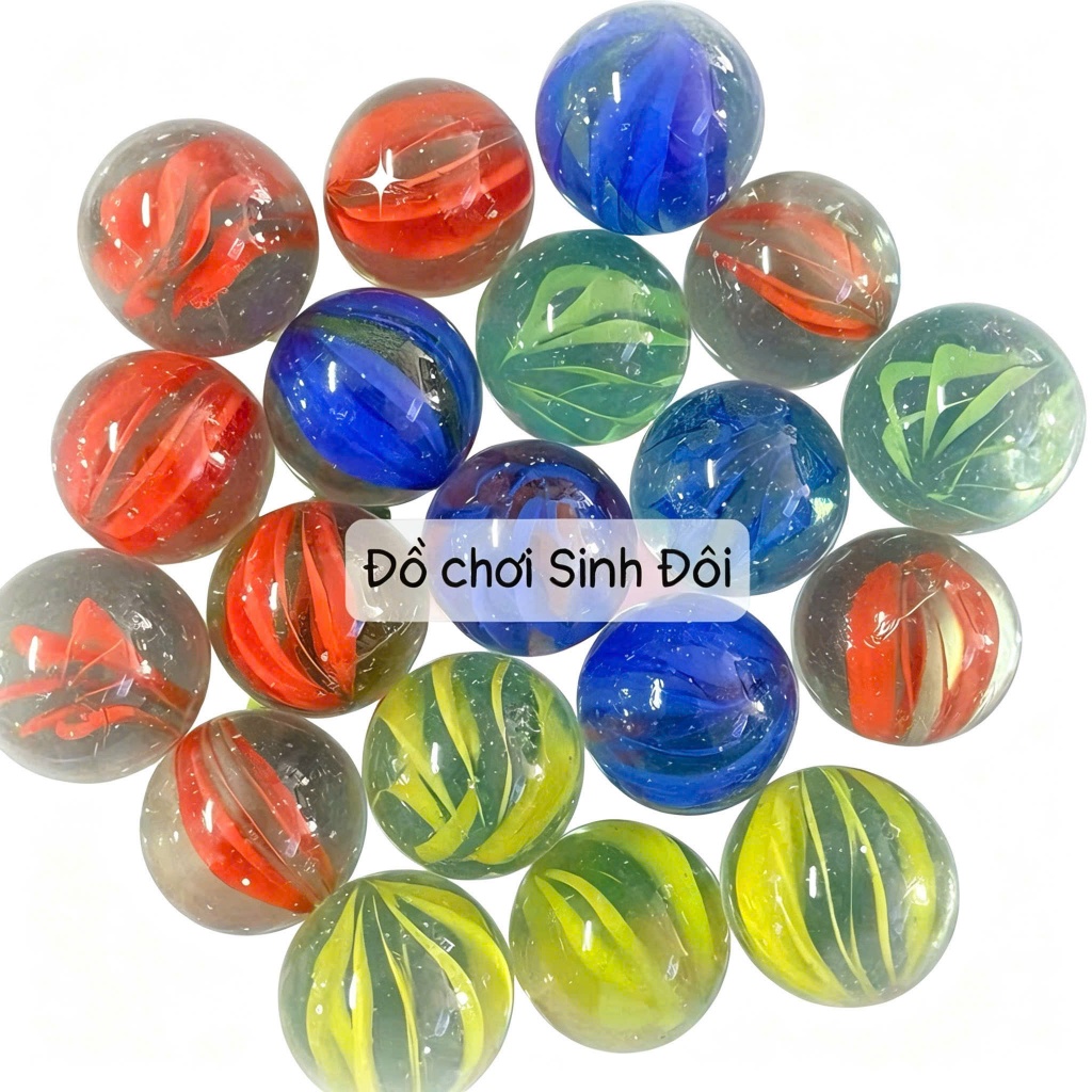 bi thủy tinh lớn 25mm 8 khía – Bi ve tuổi thơ, dùng trang trí rất xinh