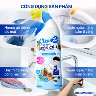 Chai Nước Tẩy Bồn Cầu & Nhà Tắm CleanZ 570g – Đậm Đặc Khử Mùi, Sạch Khuẩn Gấp 10 Lần | GigaMax Home